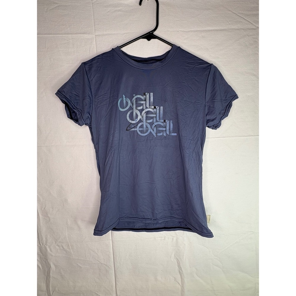 O'Neill Skins Mens Blue Graphic Logo Short Sleeve Rash Guard SPF 50+ Medium